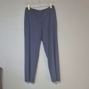 Armani Collezioni Slate Blue Gray Crepe Wide Leg Dress Pants Trousers, Size 10